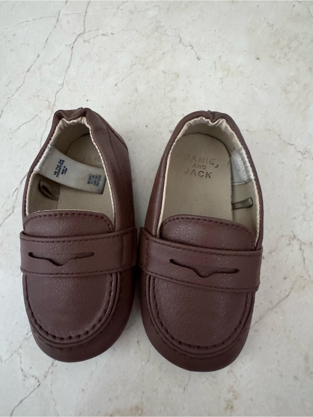 Janie and Jack Kids Brown Leather Loafers